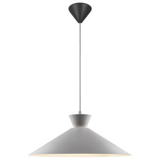 Lampa wisząca Dial 45 cm japandi warm grey z metalowym kloszem E27