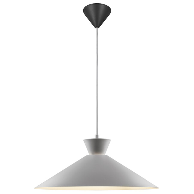 Lampa wisząca Dial 45 cm japandi warm grey z metalowym kloszem E27