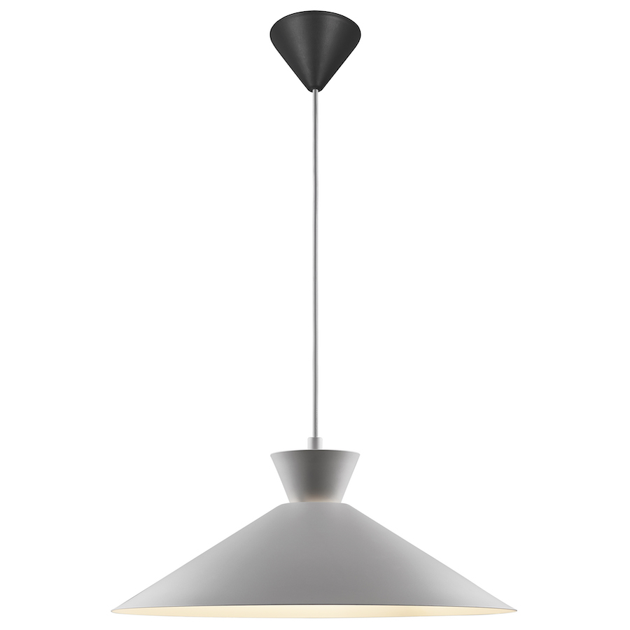 Lampa wisząca Dial 45 cm japandi warm grey z metalowym kloszem E27