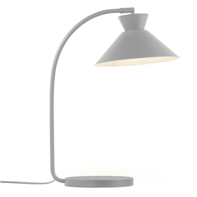 Szara lampa biurkowa Dial z regulowanym kloszem E27, styl retro