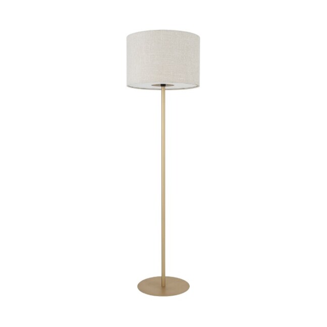 Lampa podłogowa Santana beżowa ze złotą podstawą – E27, 200 cm przewód