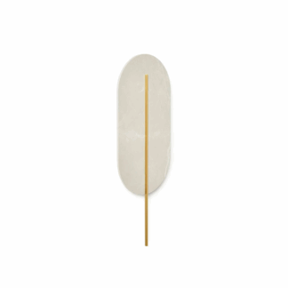 Kinkiet ścienny Rokke beżowy z gresu i złotym akcentem