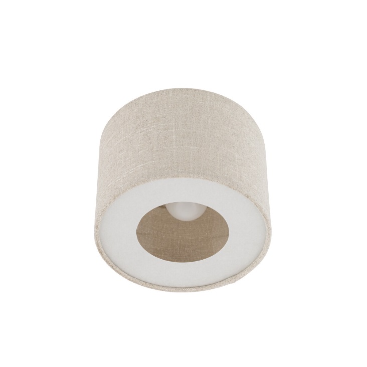 Plafon Santana S 23 cm z beżowym abażurem i złotą podstawą