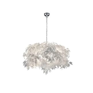 Lampa wisząca Leavy 70 cm biała – przestrzenna forma z liści do salonu
