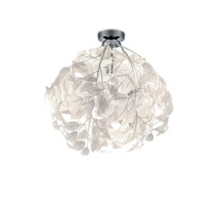 Lampa sufitowa Leavy 38 cm z ażurowym kloszem i srebrną podstawą