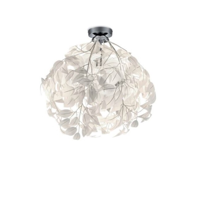 Lampa sufitowa Leavy 38 cm z ażurowym kloszem i srebrną podstawą