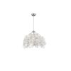 Lampa wisząca Leavy 38 cm biała z liśćmi i srebrną bazą