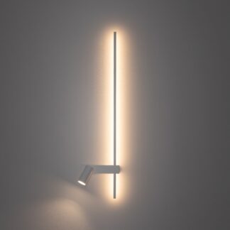 Kinkiet ścienny Easy biały z panelem LED i reflektorem, montaż prawy