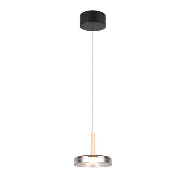 Lampa wisząca Celeste LED czarna z płaskim szklanym kloszem 10W 1100 lm