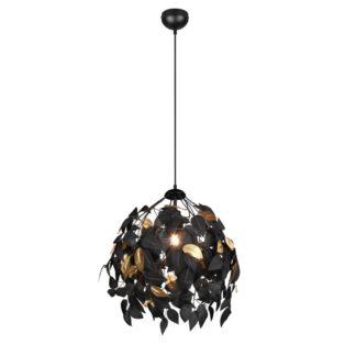 Lampa sufitowa Leavy 38 cm w czerni ze złotymi liśćmi