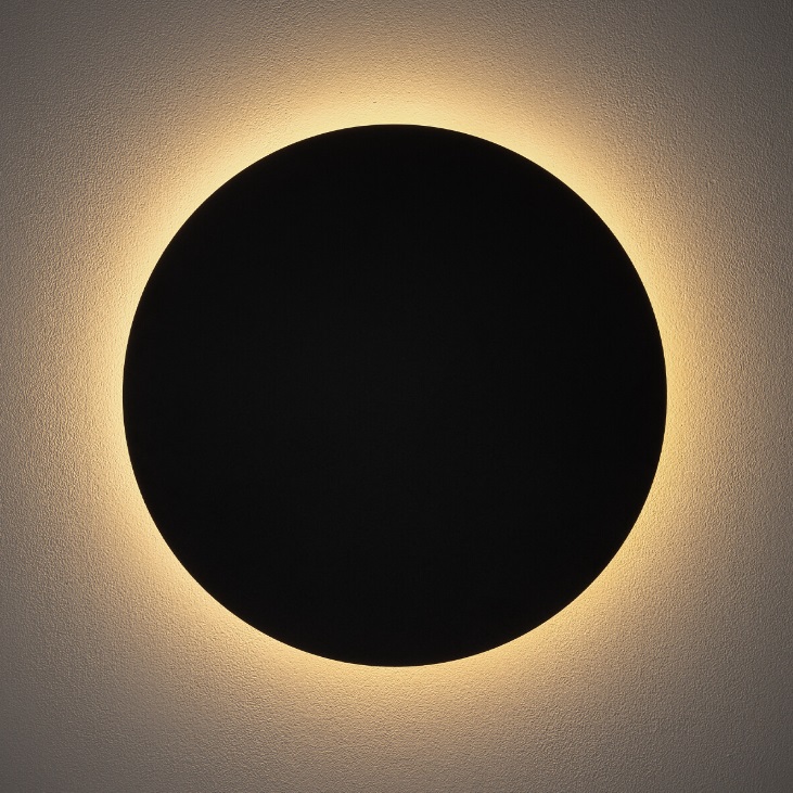 Kinkiet ścienny LED Ring M 35 cm czarny – dekoracyjne światło aureoli