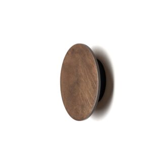 Kinkiet ścienny LED Ring S 15 cm – drewno brązowe, efekt halo