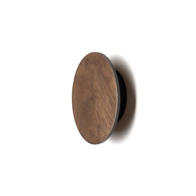 Kinkiet ścienny LED Ring S 15 cm – drewno brązowe, efekt halo