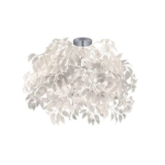 Lampa sufitowa Leavy 70 cm – elegancki liściasty design, biel i chrom