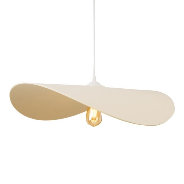Lampa wisząca Pan 60 z białego filcu o miękkiej, organicznej formie