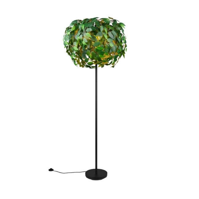 Lampa stojąca Leavy z abażurem z liści w stylu boho, 3xE14