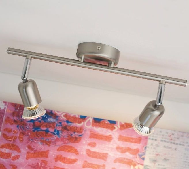 Srebrna lampa sufitowa z dwoma reflektorami GU10 Avenue 2 Nordlux