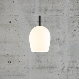 Biała szklana lampa wisząca Uma 18 Nordlux E27 40W IP20