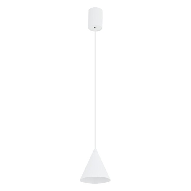 Biała lampa wisząca Zenith XS w minimalistycznym stylu z regulacją wysokości