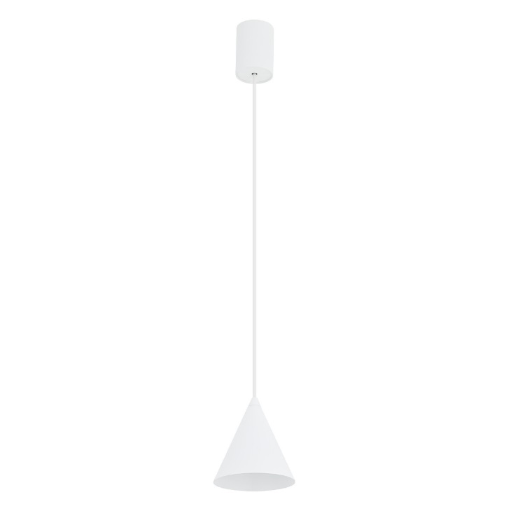 Biała lampa wisząca Zenith XS w minimalistycznym stylu z regulacją wysokości