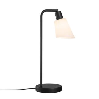 Czarna lampa stołowa Molli Nordlux z mlecznym kloszem E14 40W IP20