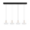 Lampa wisząca Celeste z 4 LED 30W – biel z miedzianym akcentem, ciepłe światło 3000K