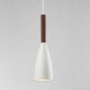 Lampa wisząca Pure 10 biała z drewnem orzechowym E27 IP20 – styl skandynawski