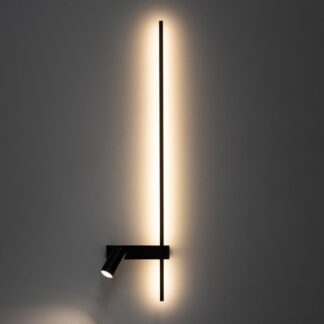 Kinkiet ścienny Easy czarny z reflektorem LED prawy