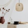 Lampa wisząca rattanowa Zoreli 30 beżowa E27 IP20