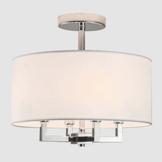 Lampa sufitowa Lille z kremowym abażurem i chromowanym wykończeniem