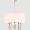 Lampa wisząca Austin srebrna z białym abażurem 5xE14 IP20