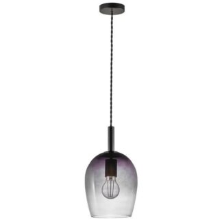 Lampa wisząca Nordlux Uma 18 E27, szkło dymione ombre, Ø14 cm