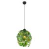 Lampa wisząca Leavy 38 cm z zielonych liści E27 – styl urban jungle