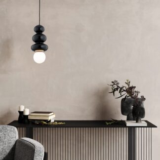 Lampa wisząca Orlando Plus G9 czarna z kulką szklaną IP44