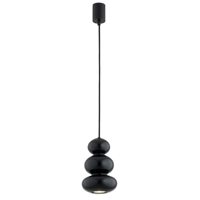 Lampa wisząca Orlando z trzema czarnymi kulami szklanymi GU10