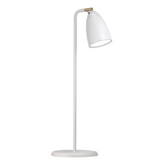 Biała lampa biurkowa Nordlux Nexus 10 z regulowanym kloszem, styl skandynawski