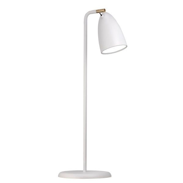 Biała lampa biurkowa Nordlux Nexus 10 z regulowanym kloszem, styl skandynawski