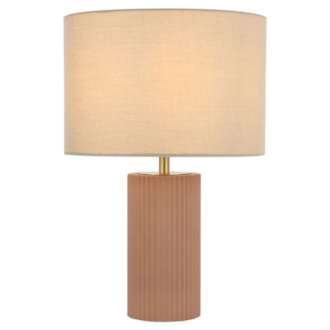 Lampa stołowa Tokio z terrakotową podstawą i beżowym abażurem