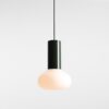 Lampa wisząca Flo zielona z białym szklanym kloszem E14