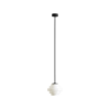 Lampa wisząca Filo Milky L – biały szklany klosz kaskadowy na czarnej sztycy 90 cm