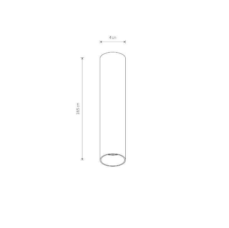 Downlight Fourty S 18,5 cm – jasnoszara tuba GU10 IP20