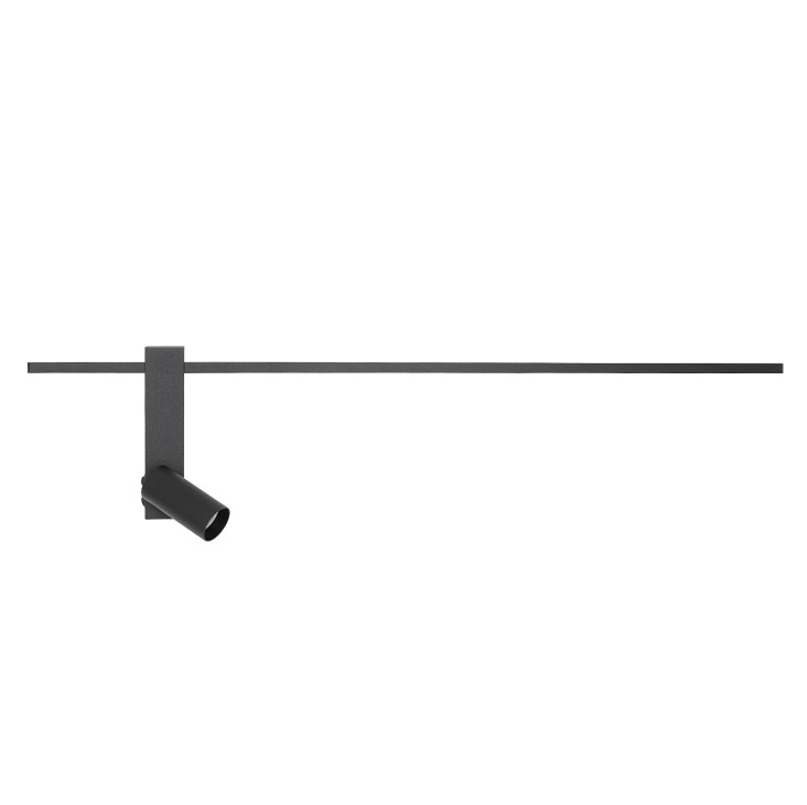 Kinkiet Easy czarny LED z reflektorkiem do czytania – lewa strona