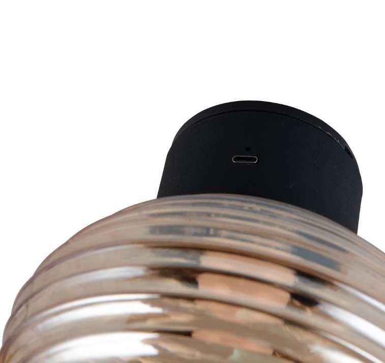 Kinkiet LED Earl przenośny z bursztynowym kloszem – ładowany USB