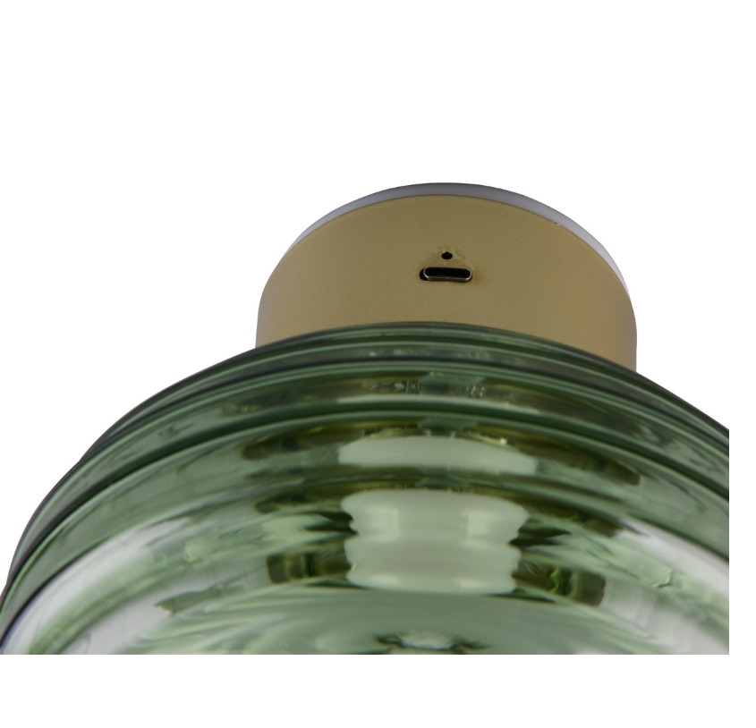 Kinkiet LED Earl zielony – bezprzewodowy, ładowany USB, ze ściemniaczem