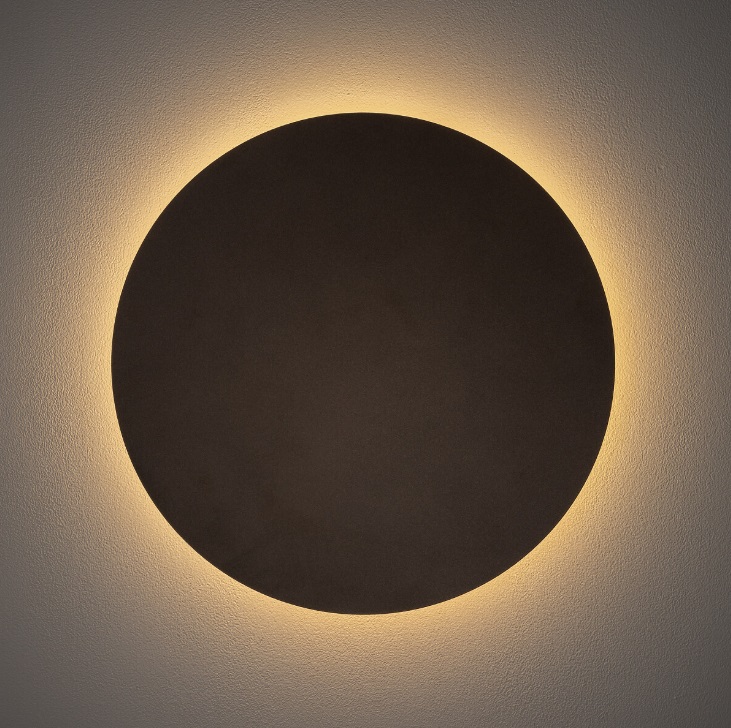 Kinkiet LED Ring M 35 cm brązowy – nowoczesna oprawa z efektem aureoli