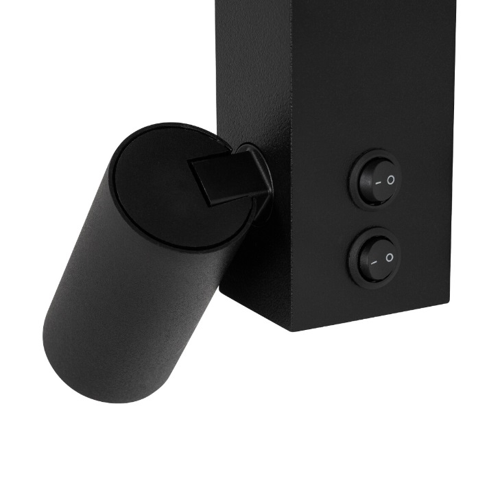 lumigo kinkiet scienny easy czarny z reflektorem led prawy 6