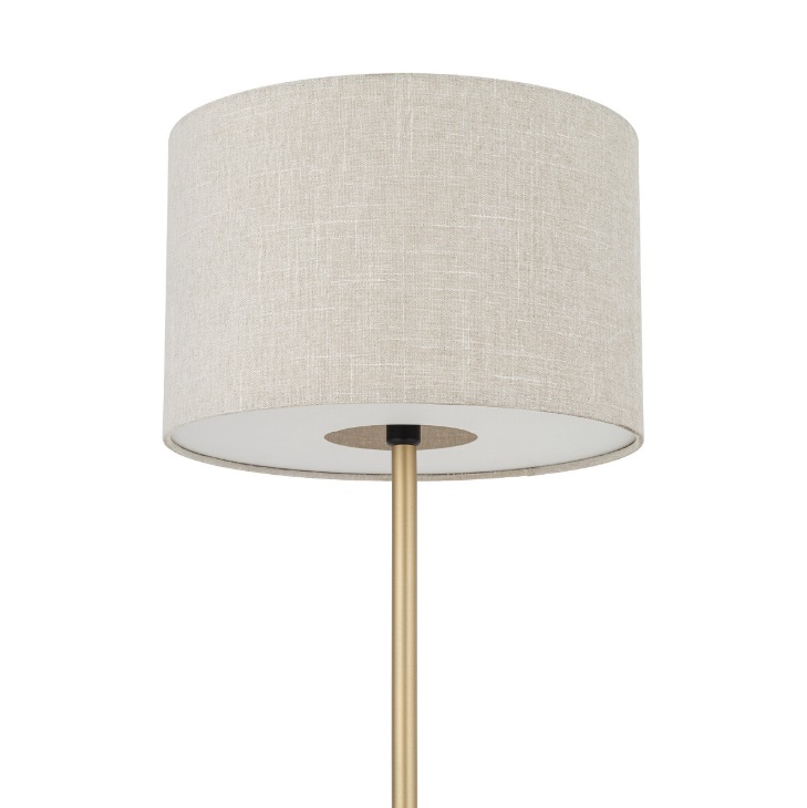 Lampa podłogowa Santana beżowa ze złotą podstawą – E27, 200 cm przewód