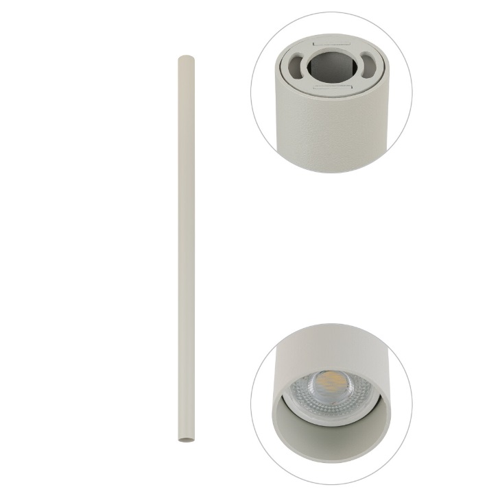Lampa sufitowa Fourty L 90 cm jasnoszara tuba GU10 IP20