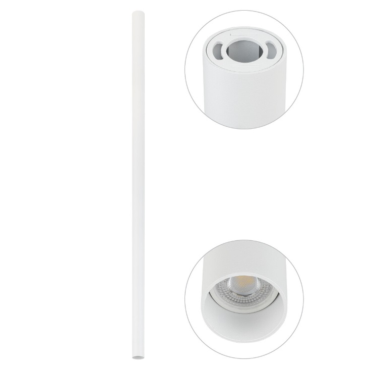 Lampa sufitowa Fourty XL 110 cm biała – smukła tuba GU10