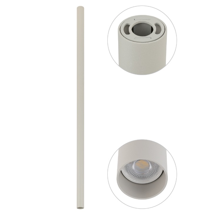 Lampa sufitowa wisząca Fourty XL 110 cm jasnoszara – smukły cylindryczny design GU10